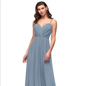 Azazie Lexy Dusty Blue Bridesmaid Dress
